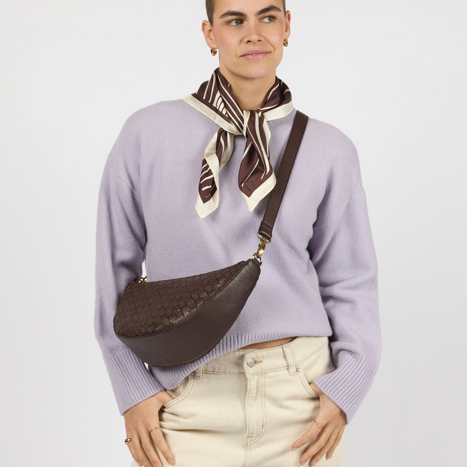 Leo Tasche - Leder Woven Chocolate