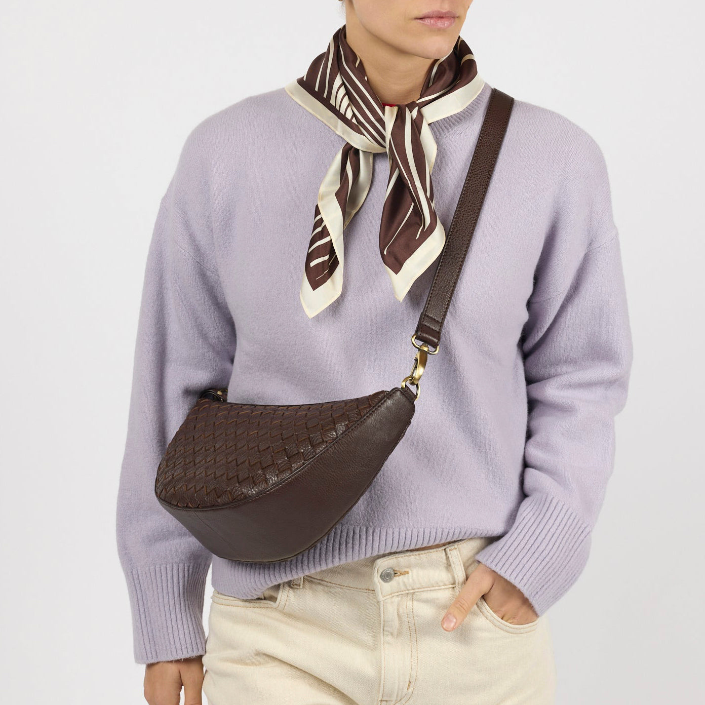 Leo Tasche - Leder Woven Chocolate