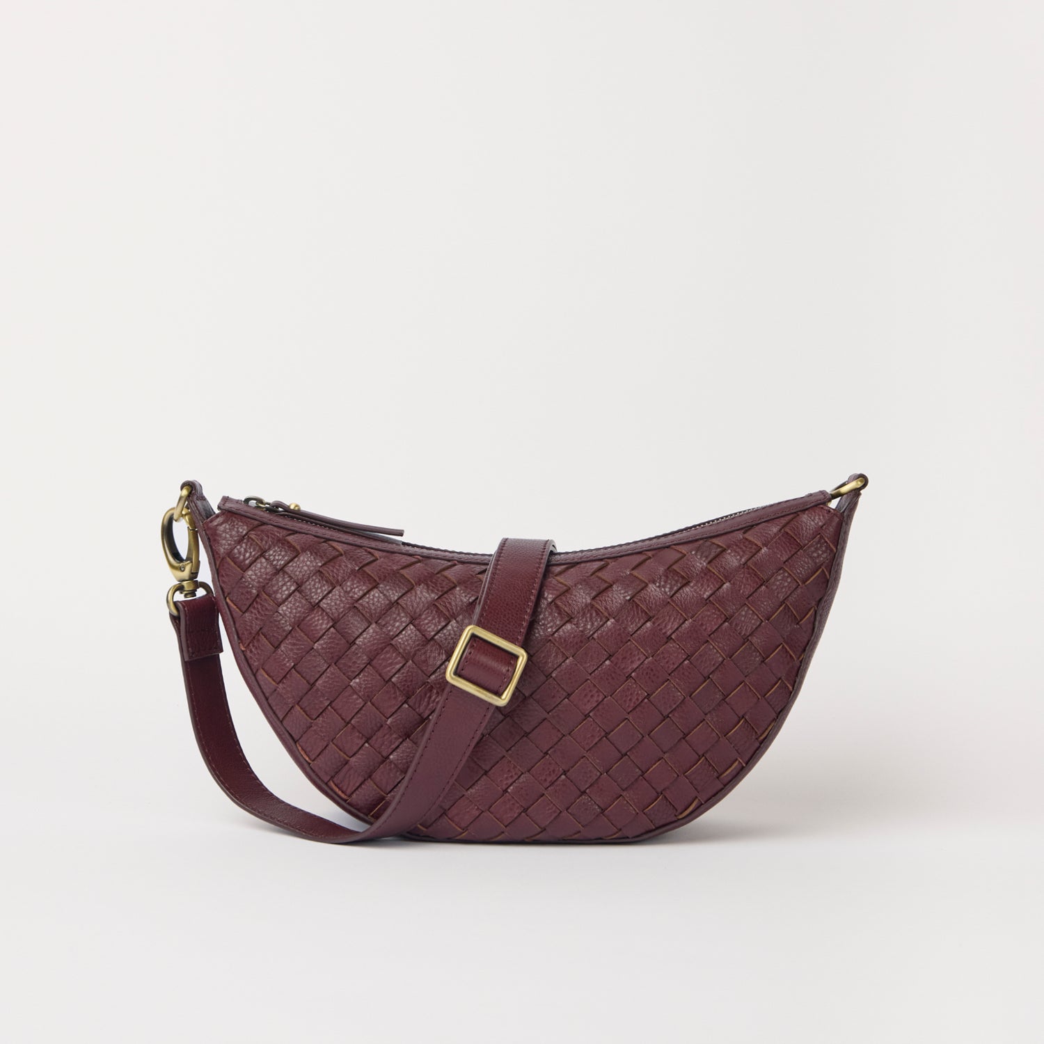 Leo Tasche - Leder Woven Dark Cherry