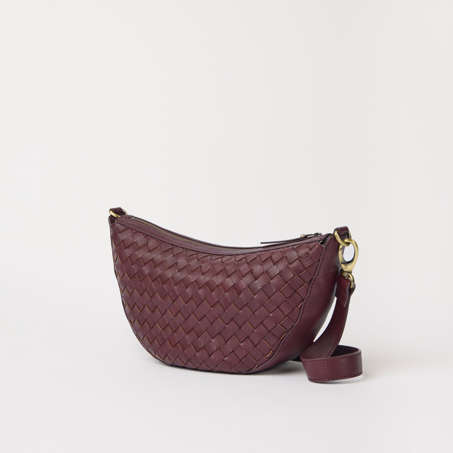 Leo Tasche - Leder Woven Dark Cherry