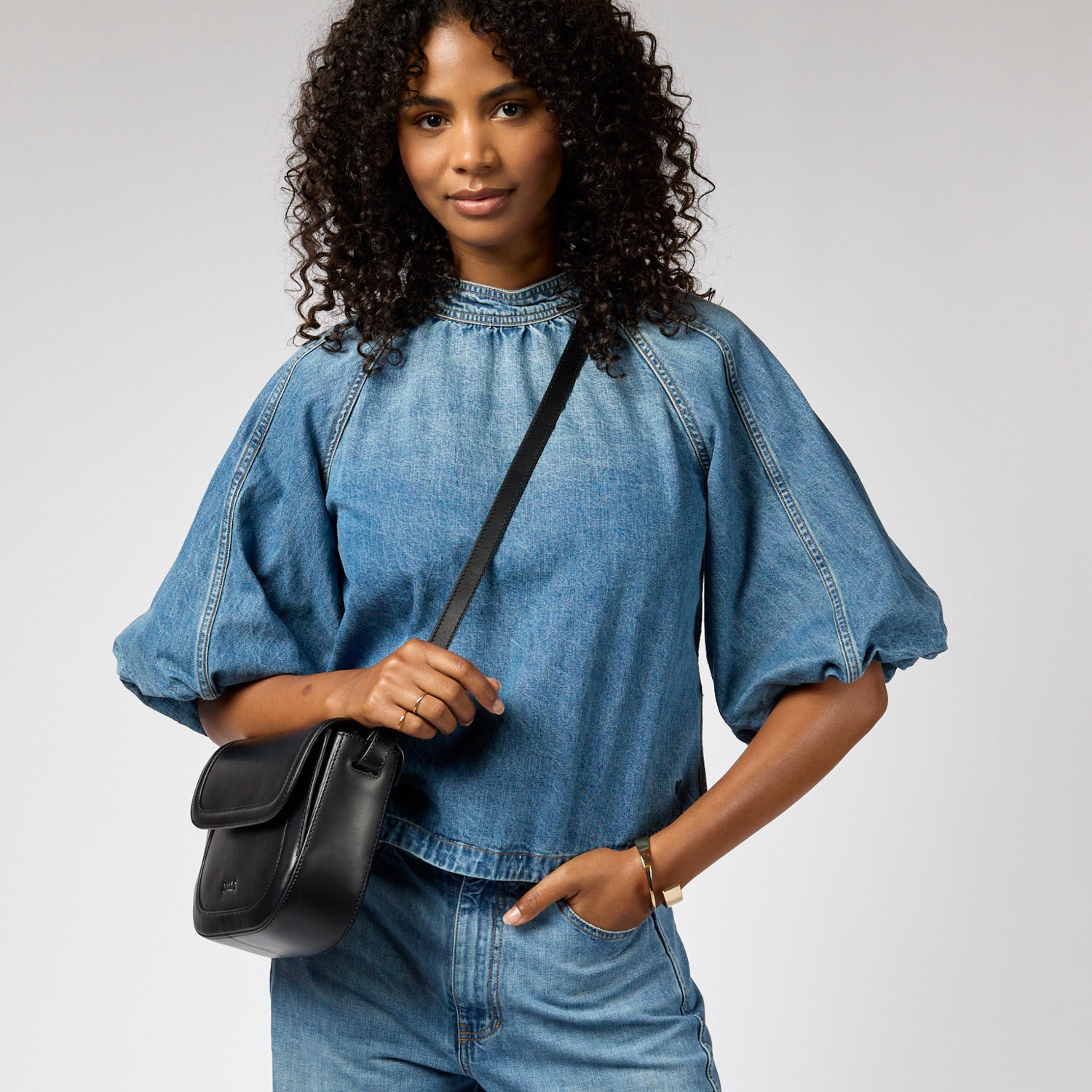 Nina Tasche - Leder Schwarz