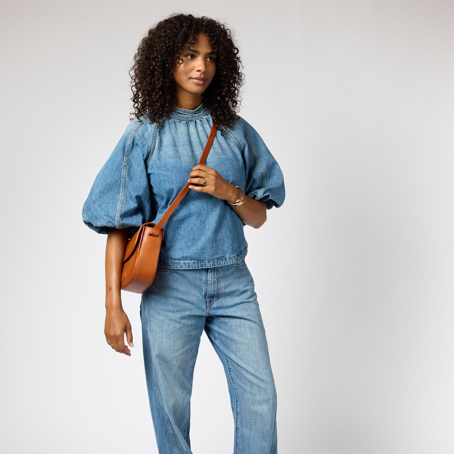 Nina Tasche - Leder Cognac