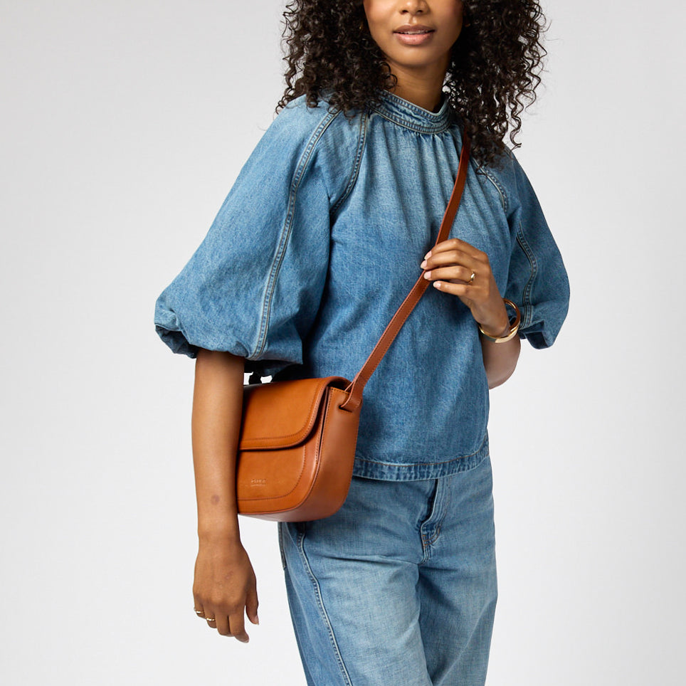 Nina Tasche - Leder Cognac