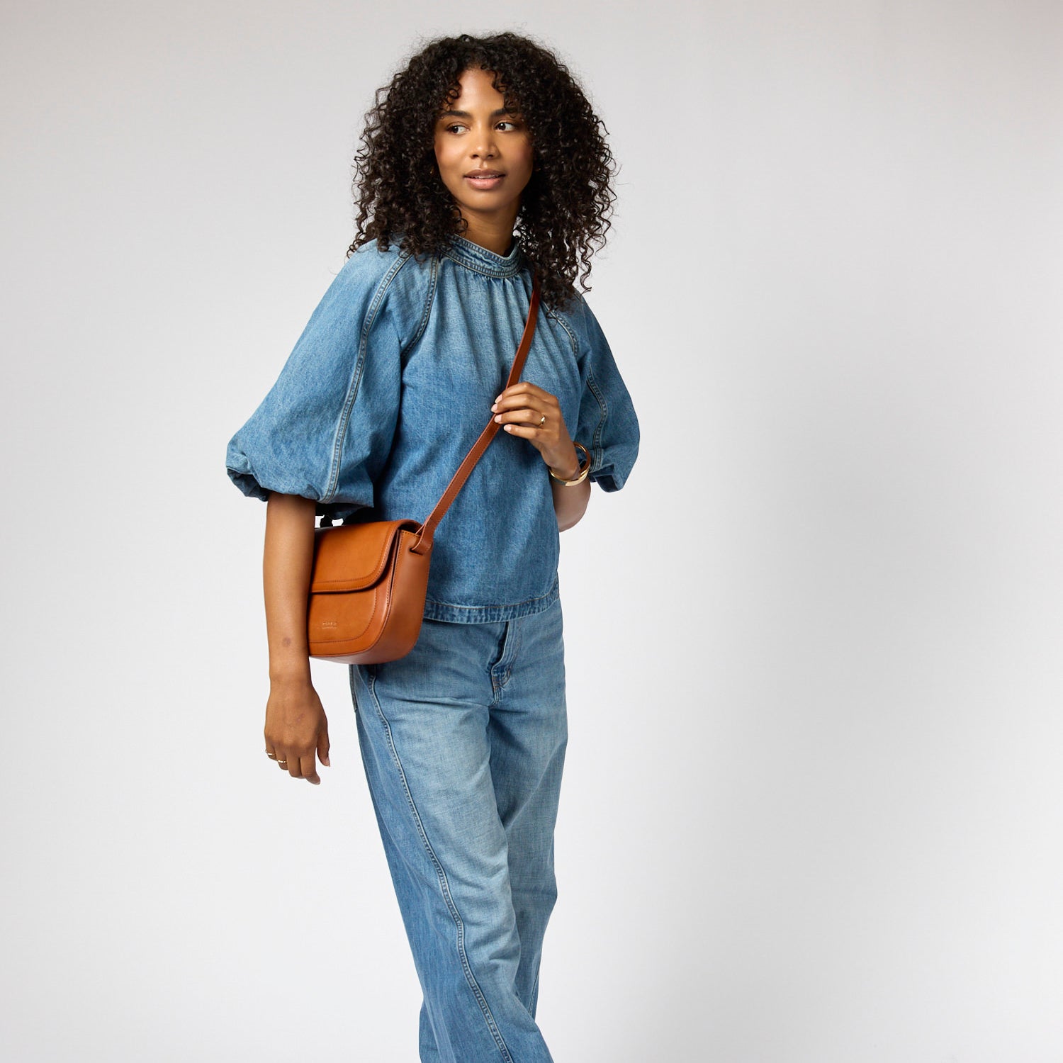 Nina Tasche - Leder Cognac