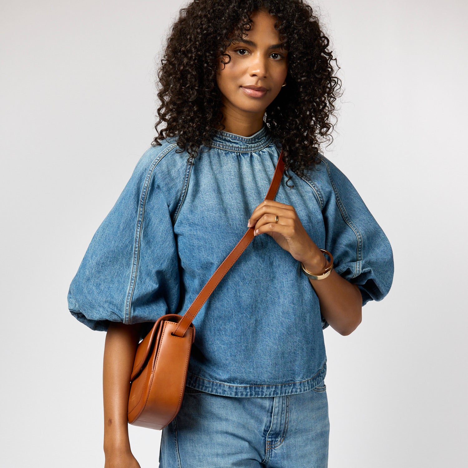 Nina Tasche - Leder Cognac