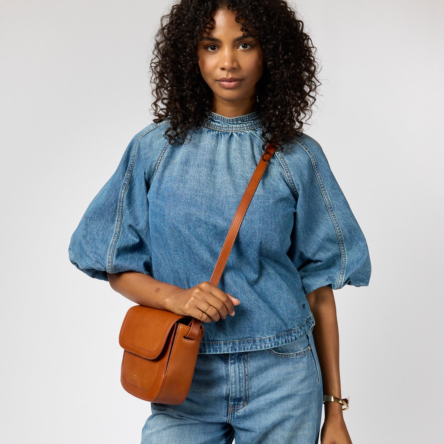Nina Tasche - Leder Cognac