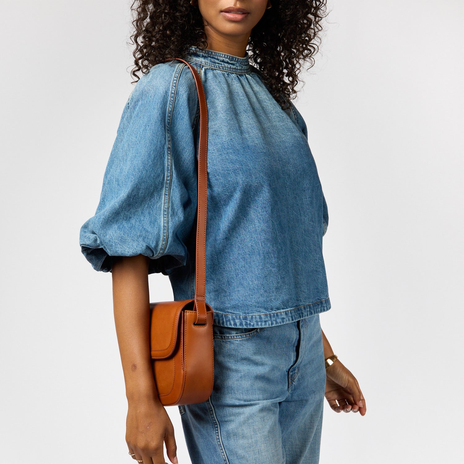Nina Tasche - Leder Cognac