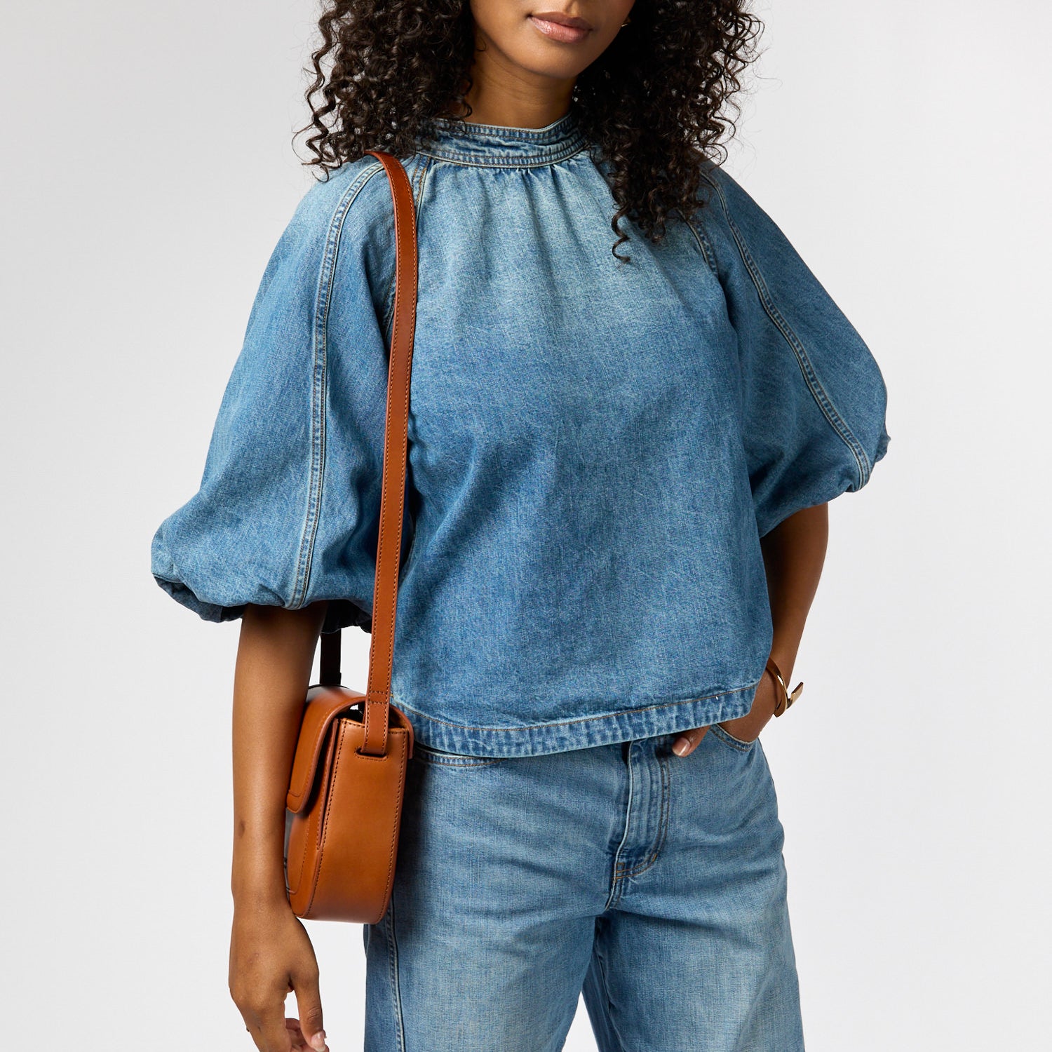 Nina Tasche - Leder Cognac