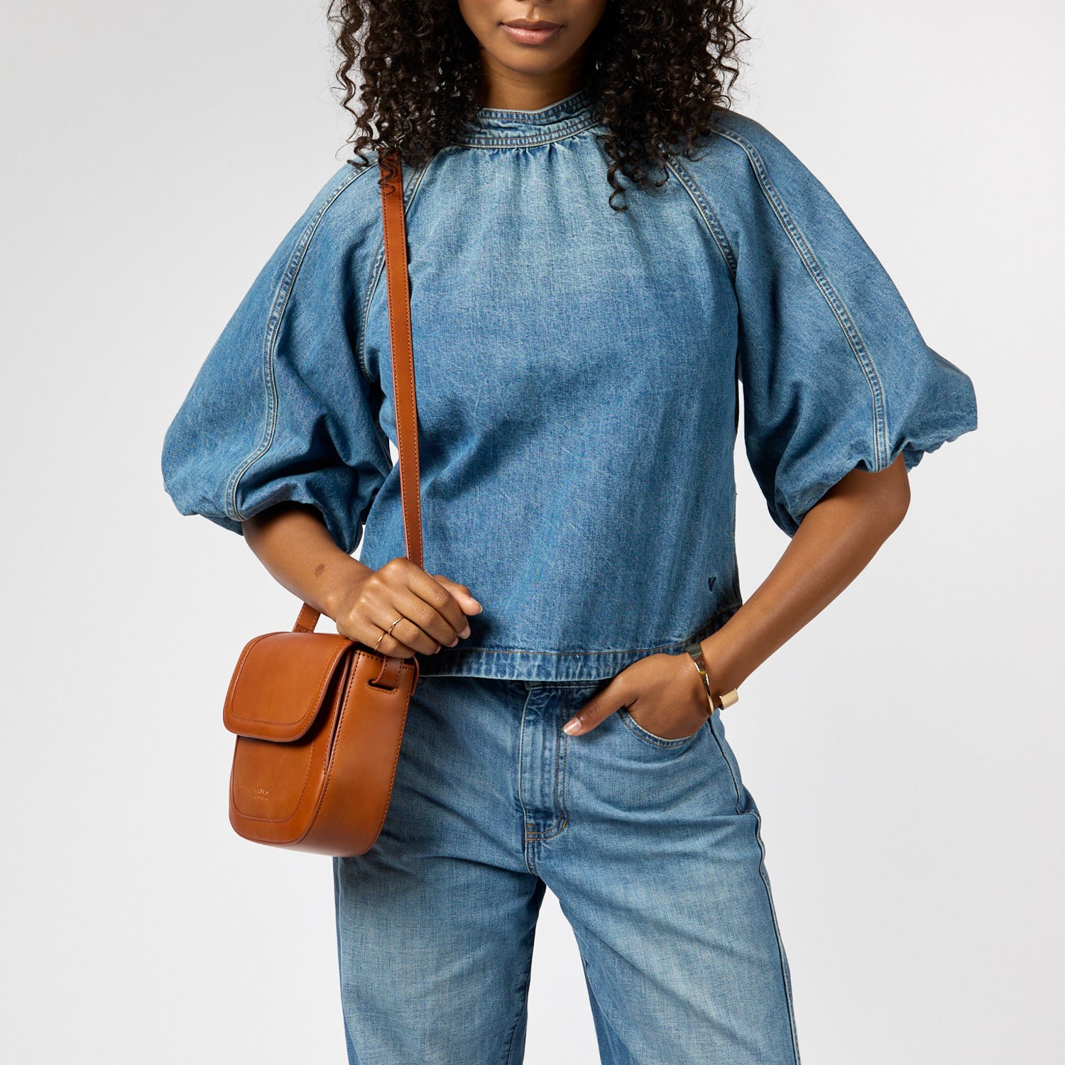Nina Tasche - Leder Cognac