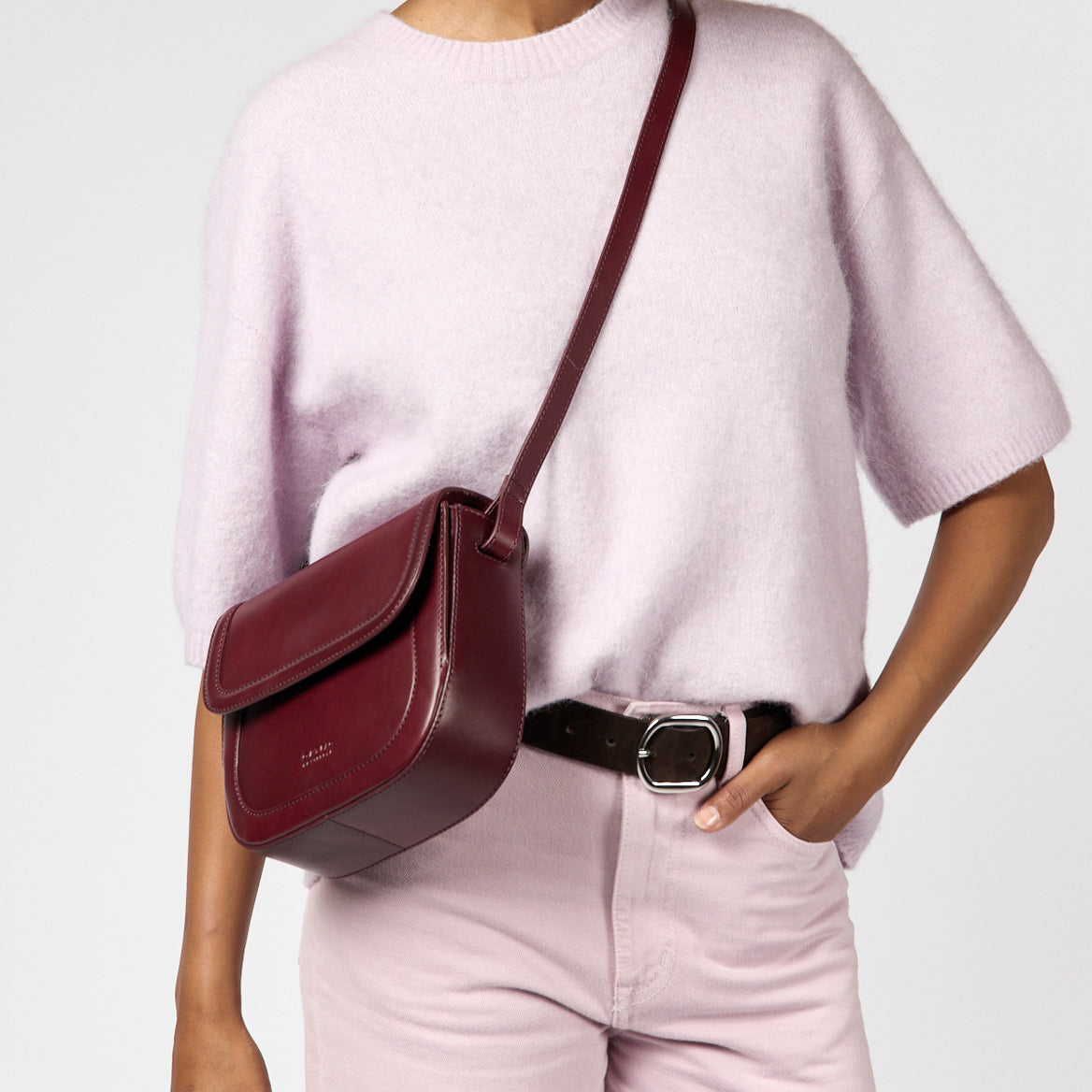 Nina Tasche - Leder Dark Cherry