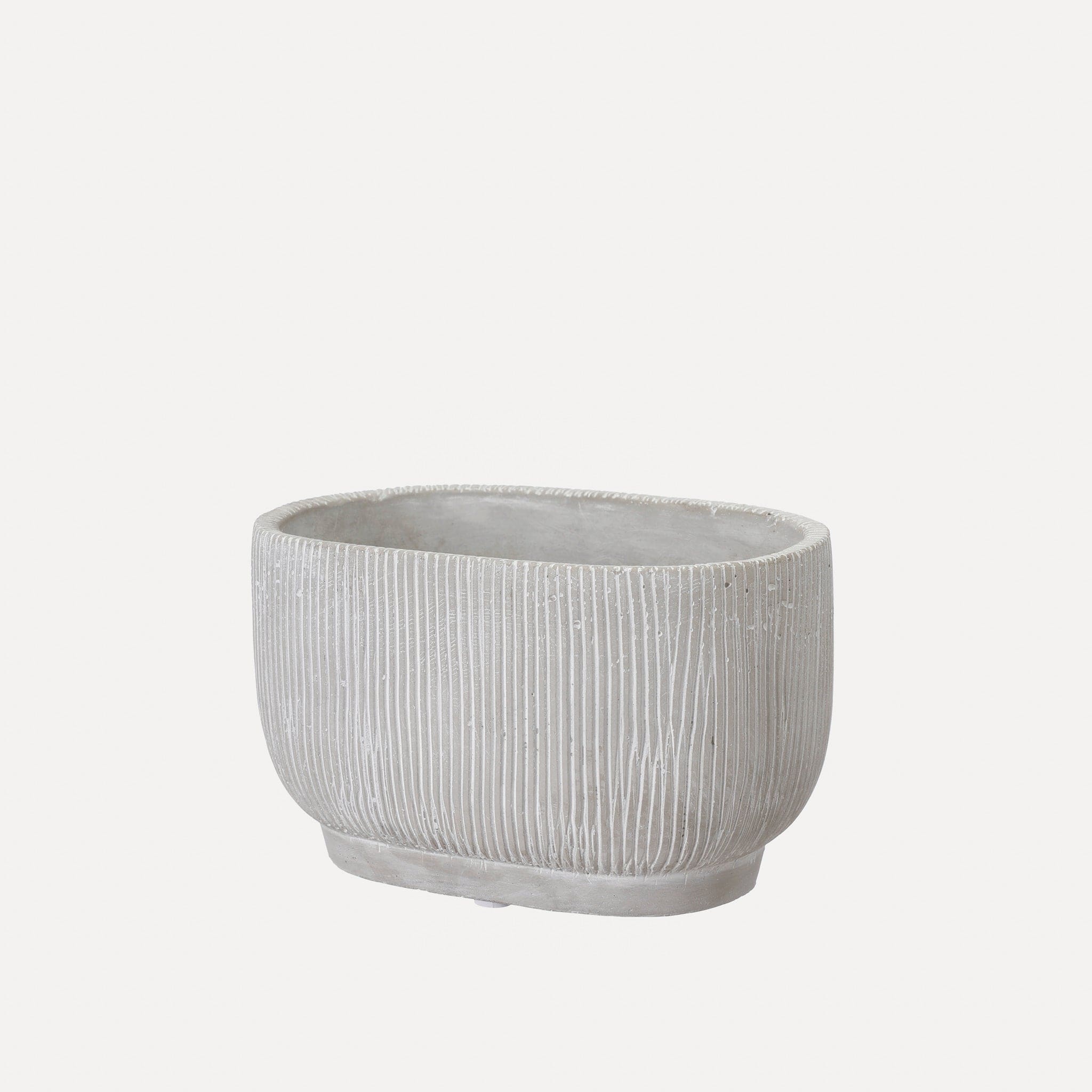 Schale Nola oval aus Beton - grau