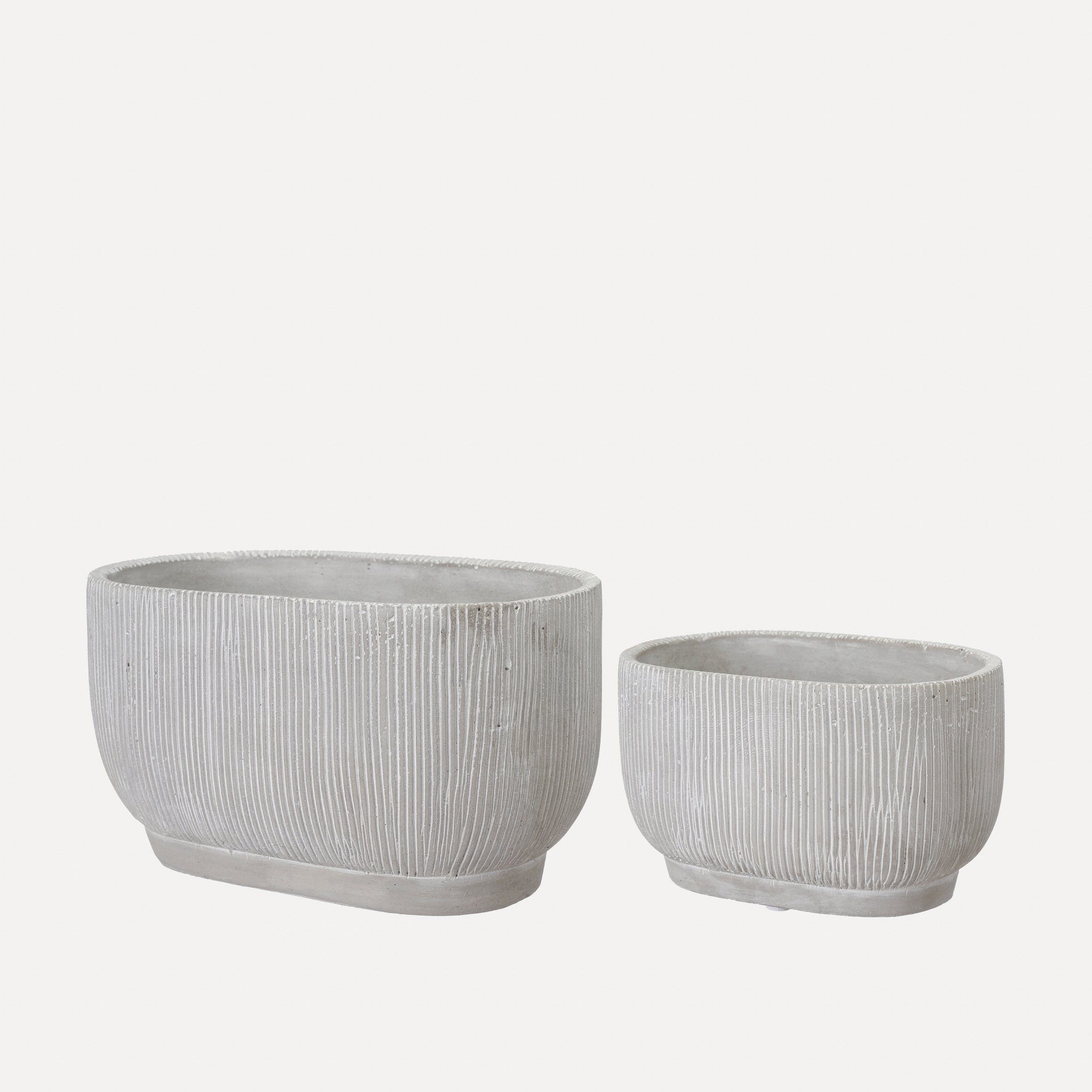 Schale Nola oval aus Beton - grau