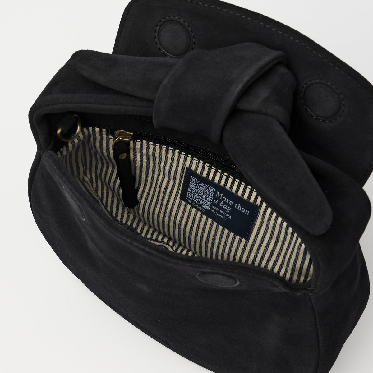 Coco Croissant Tasche - Schwarz Suède