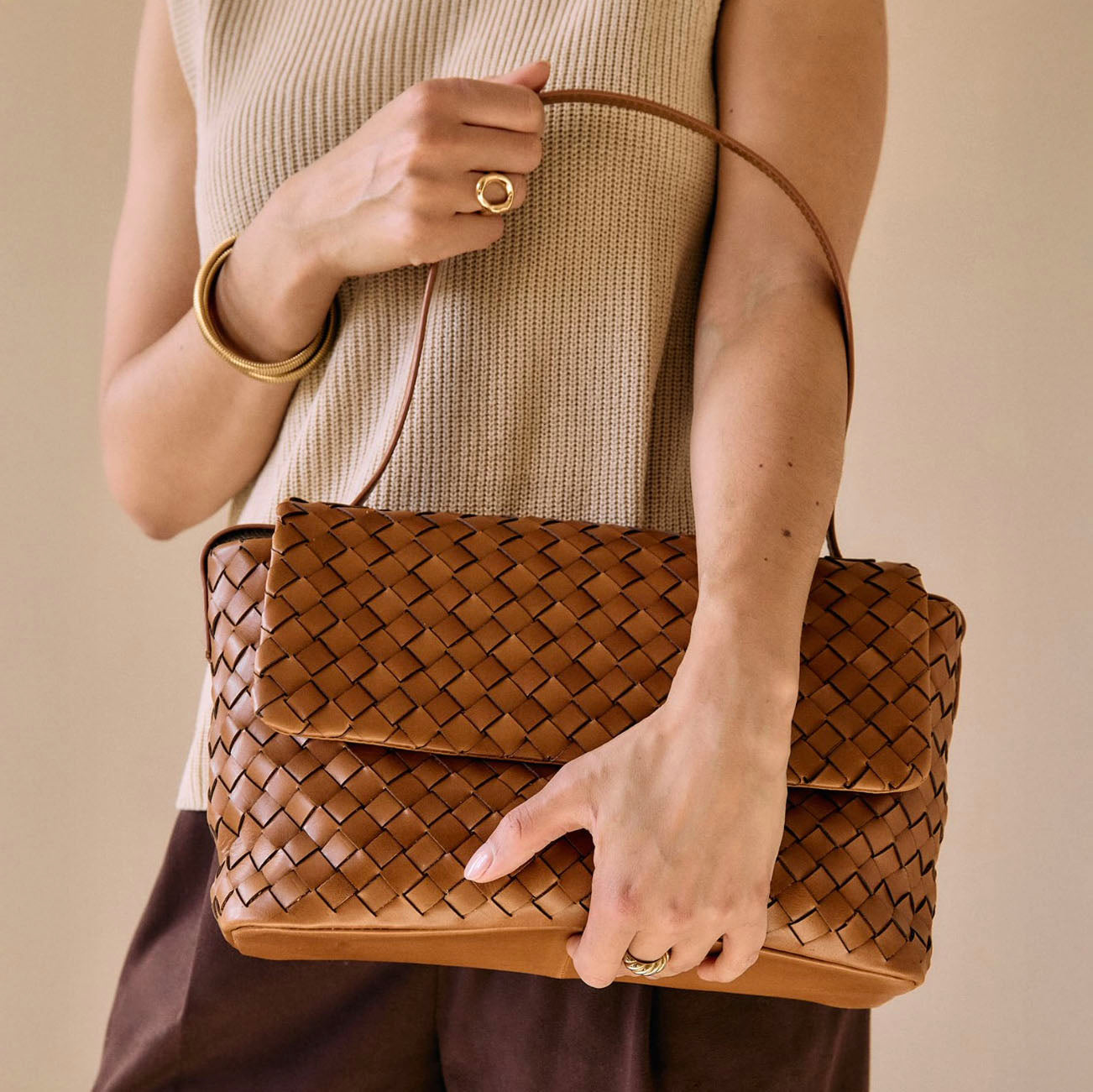 Kenzie Tasche - Leder Cognac