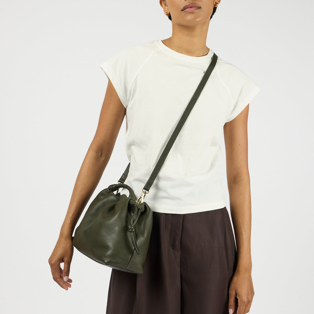 Kiki Midi Tasche - Leder Moss