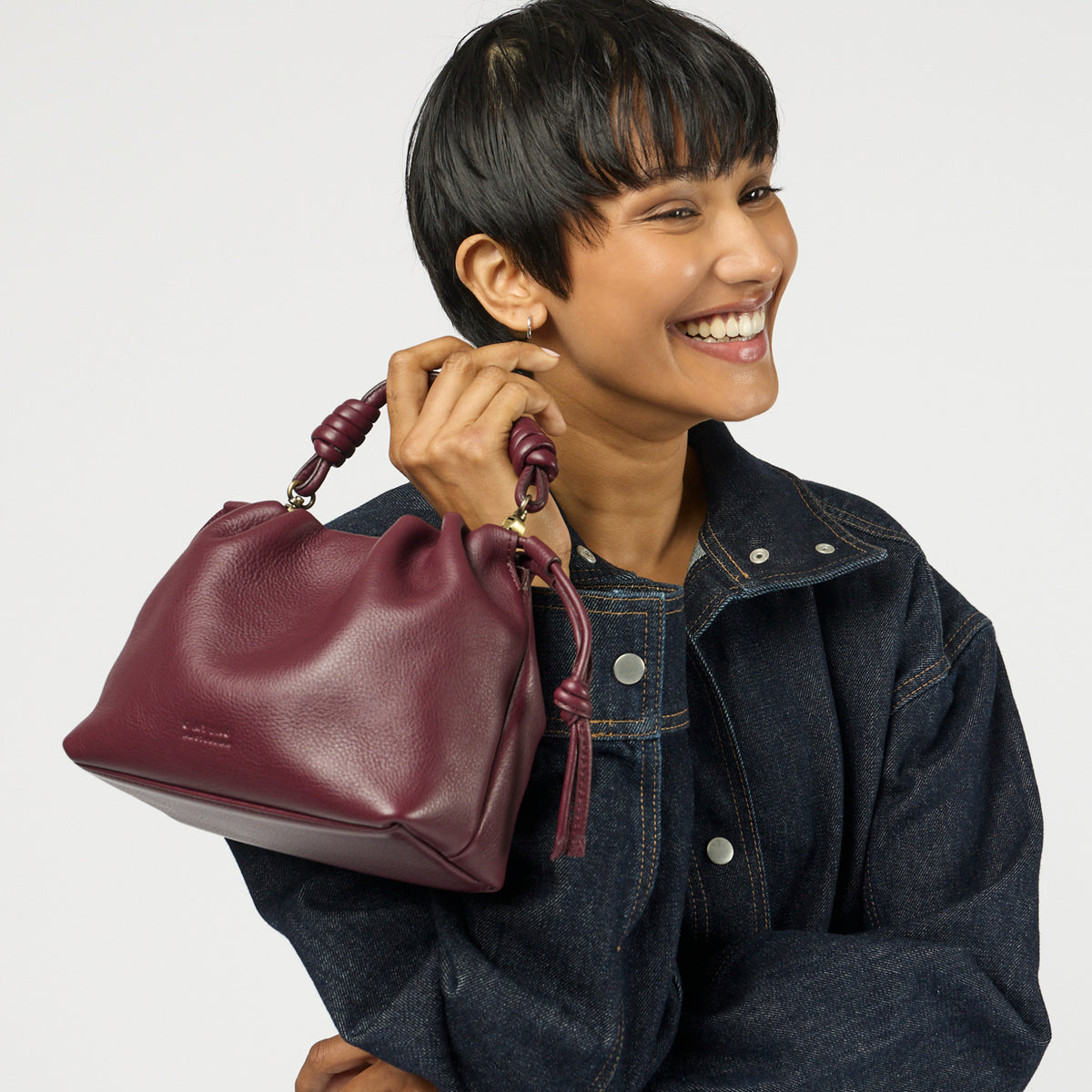 Kiki Mini Tasche - Leder Dark Cherry