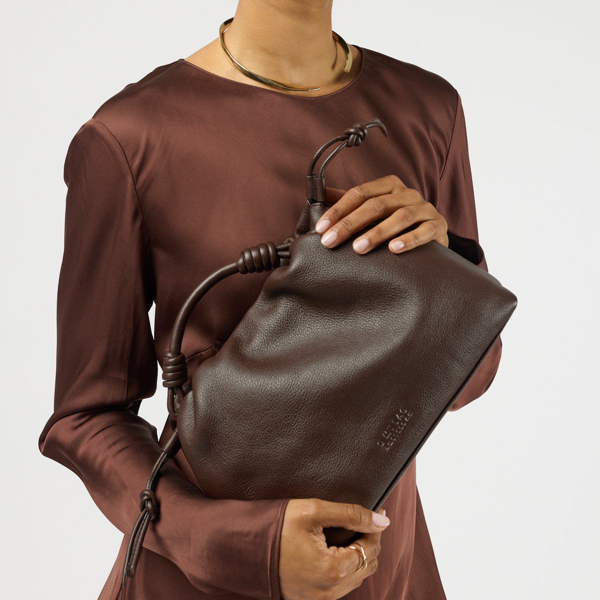 Kiki Midi Tasche - Leder Chocolate