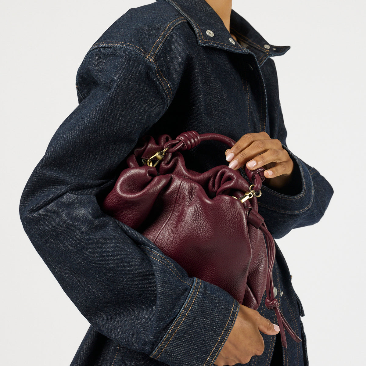Kiki Midi Tasche - Leder Dark Cherry