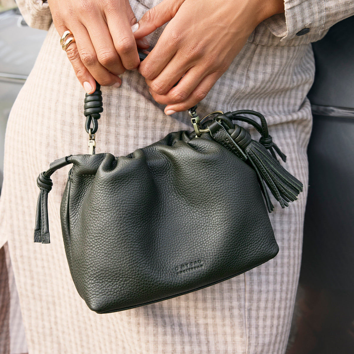 Kiki Mini Tasche - Leder Moss