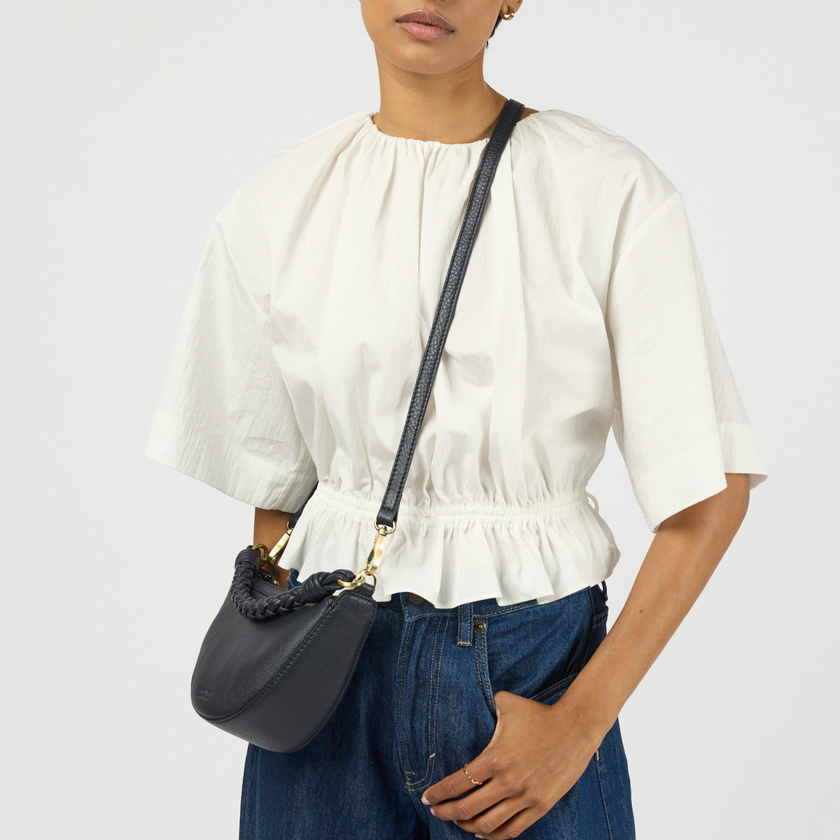 Leo Mini Tasche - Leder Universe Blue mit 2 Straps
