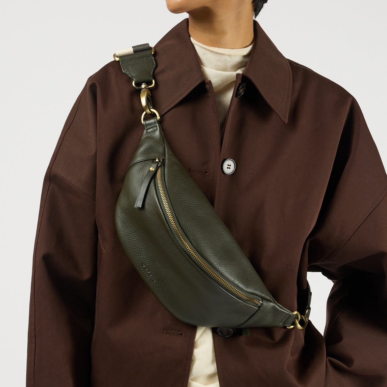 Niko Bauchtasche - Leder Moss