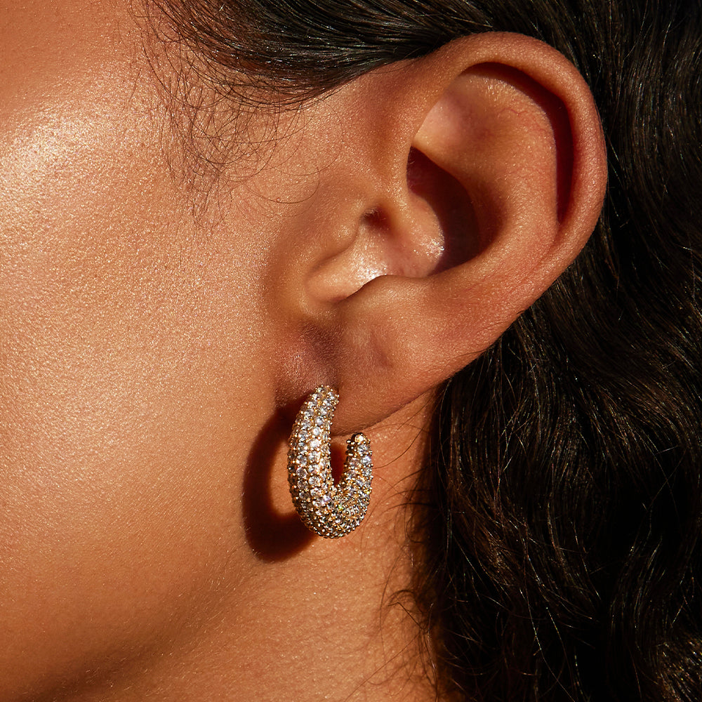 Ohrringe Aura Pavé - gold