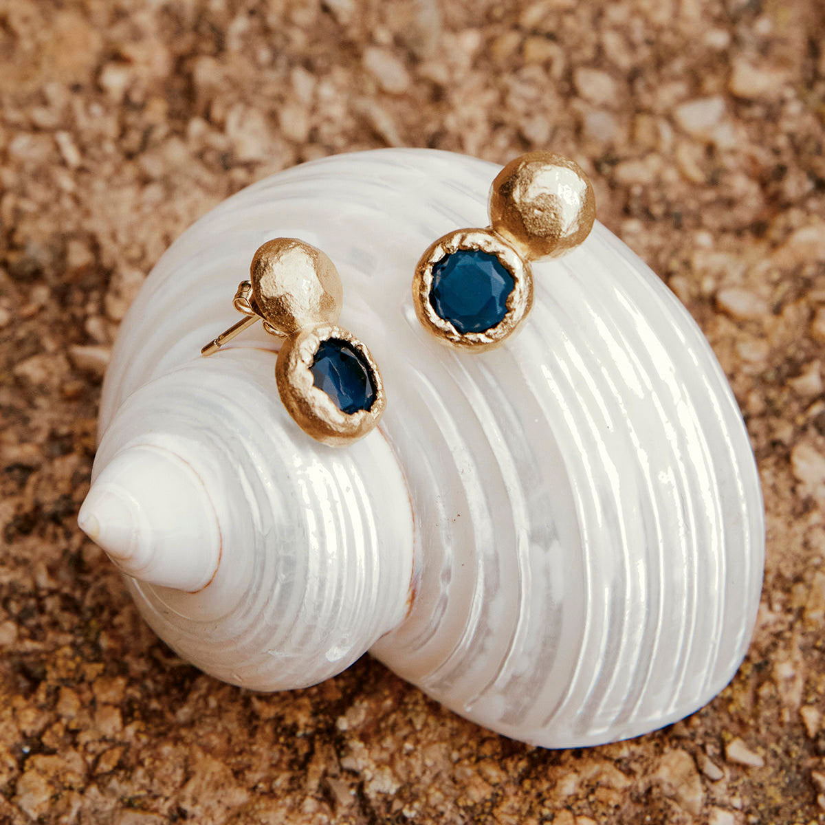 Ohrringe Petra - gold blau