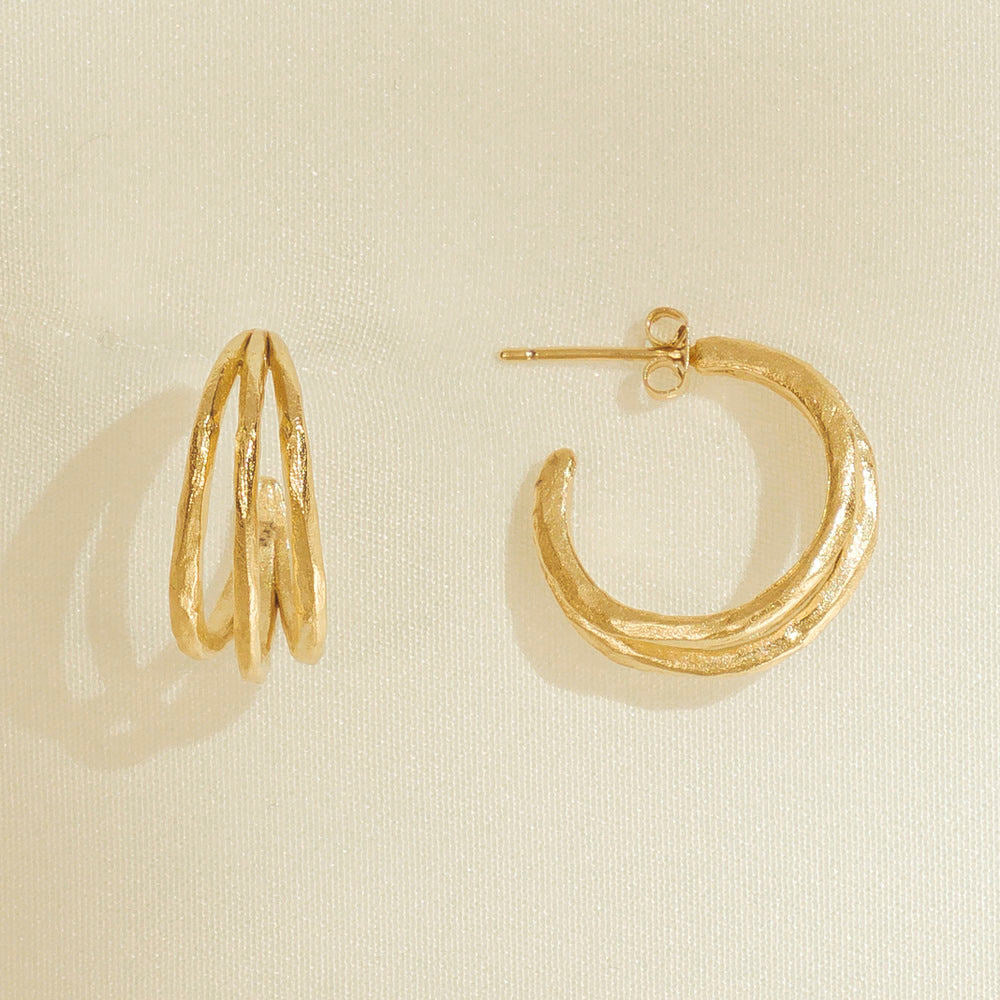 Ohrringe Zephir Trio - gold