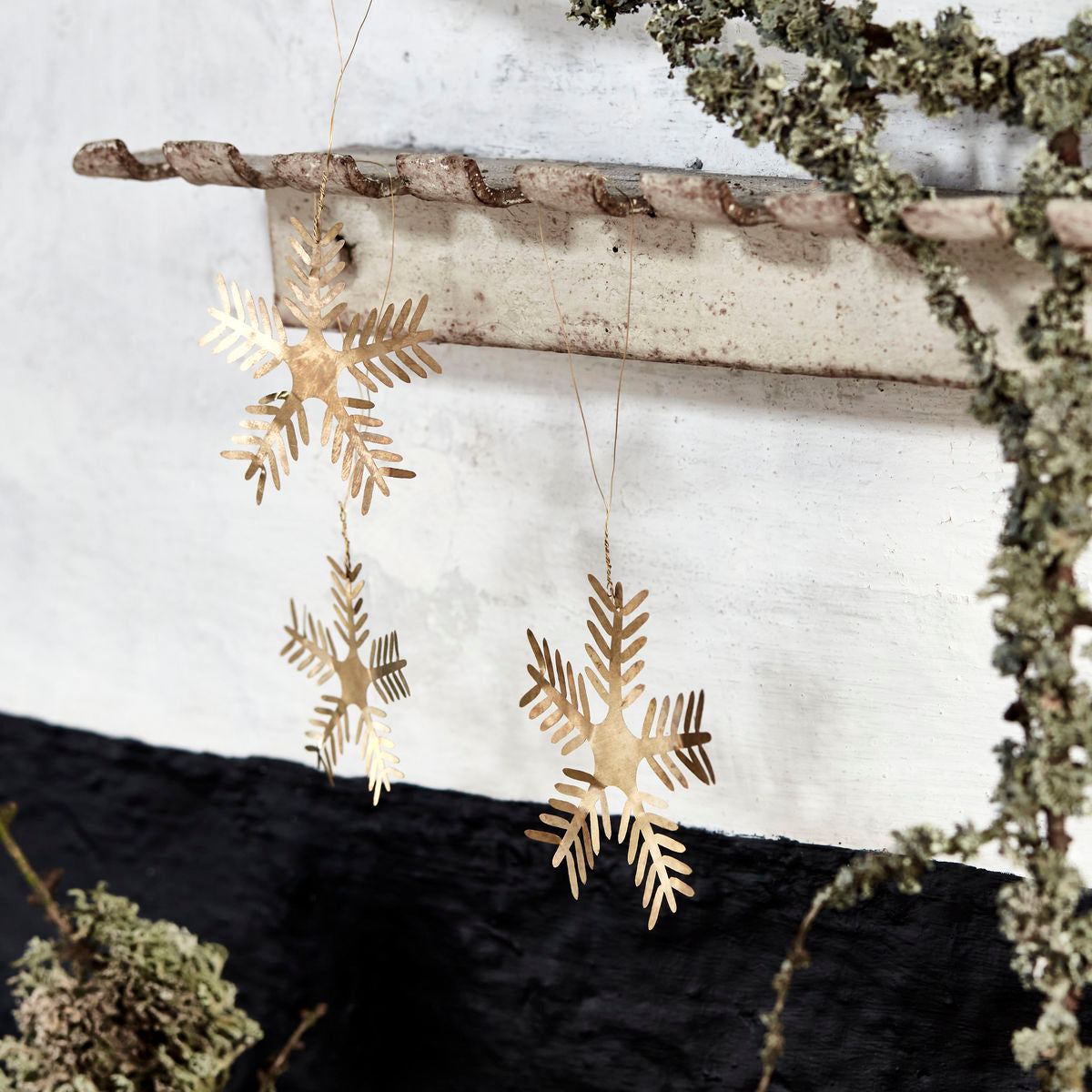 Dekoanhänger Stars Lamet 3er Set - gold