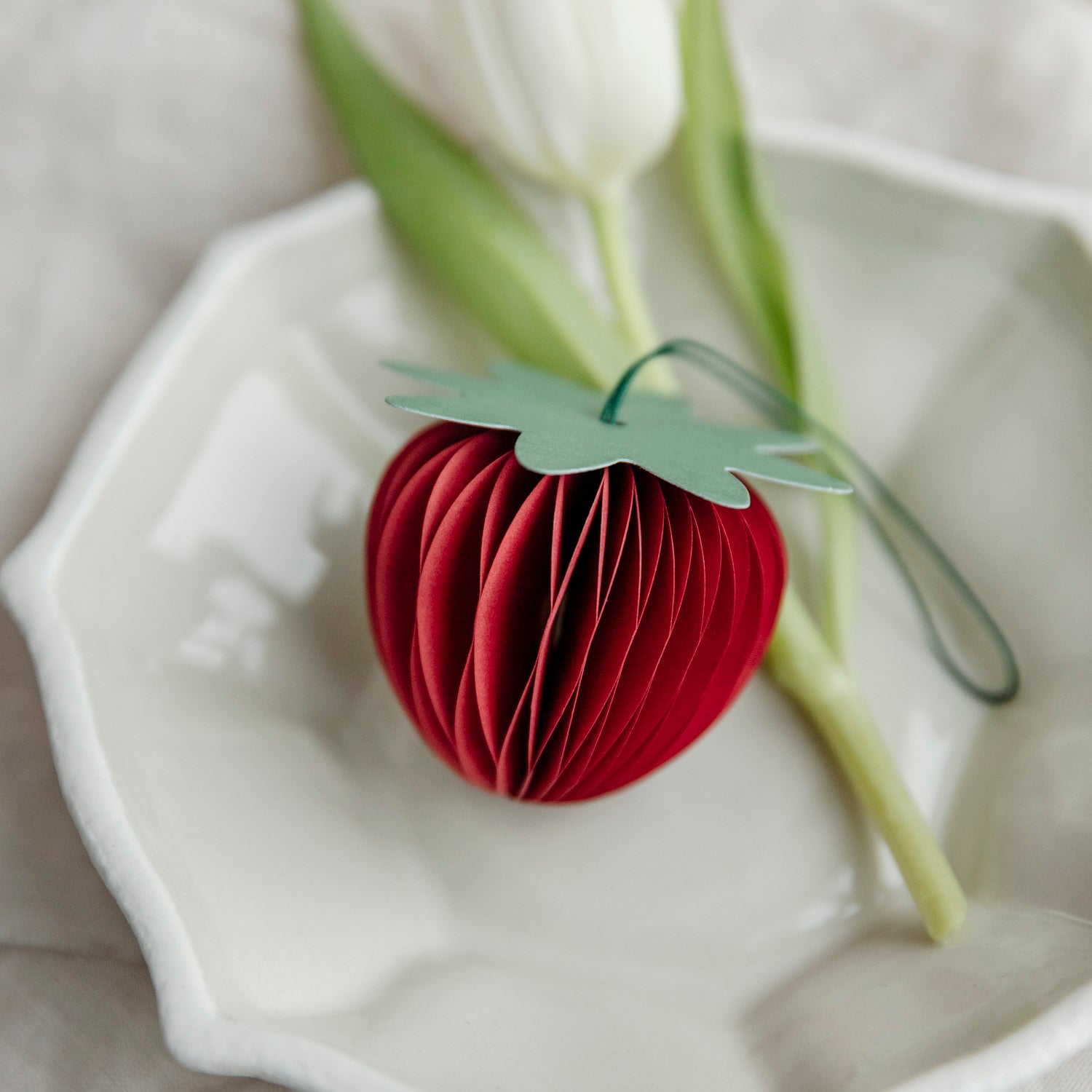 Papieranhänger Erdbeere - rot