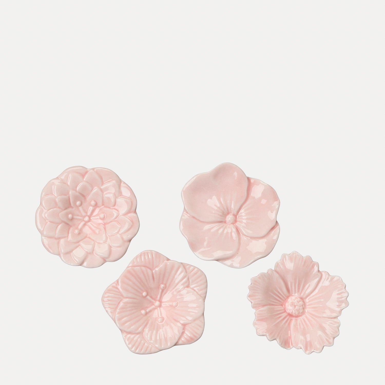 Blumen mit Klammer 4er Set - rosa