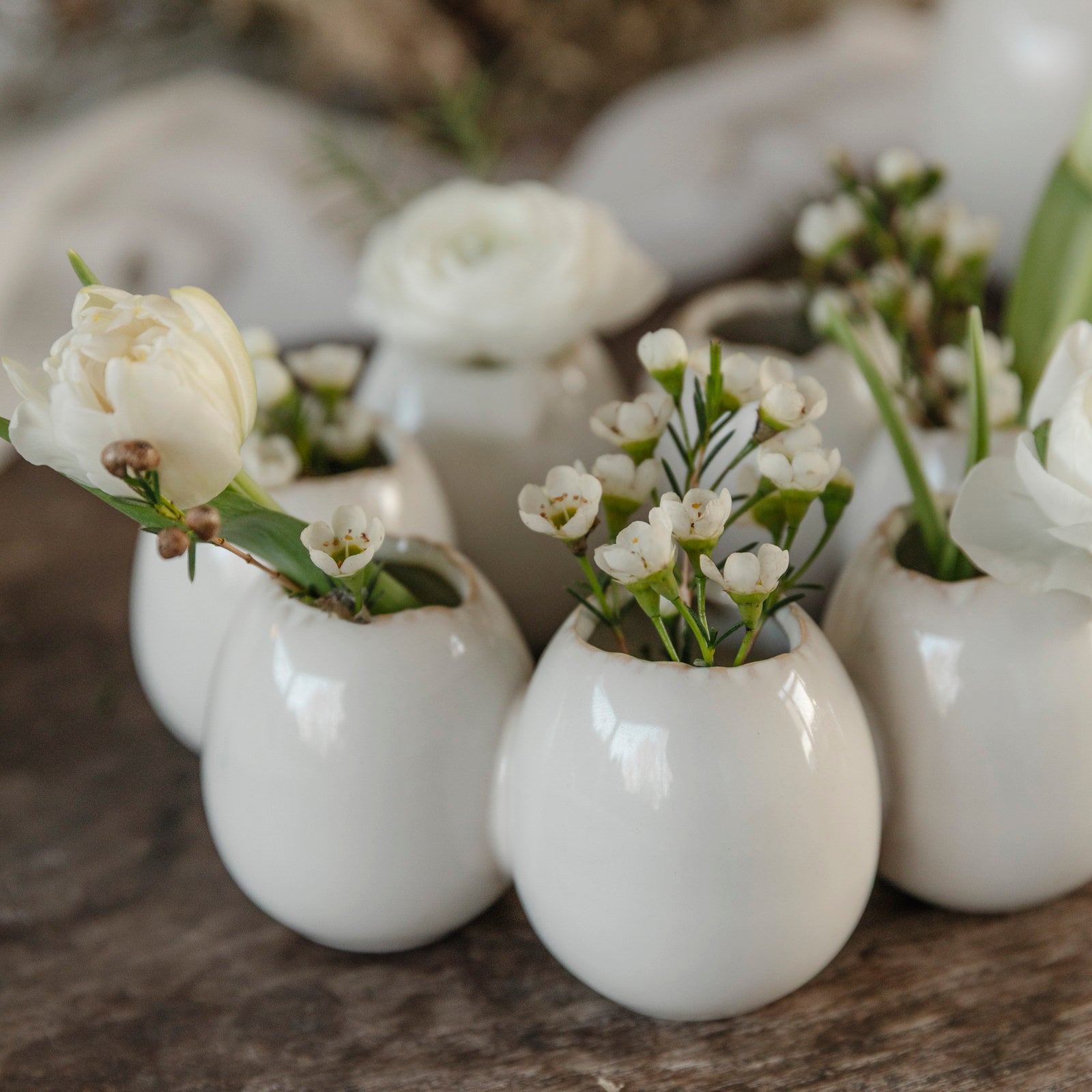 Vase Osterkranz - cremeweiß