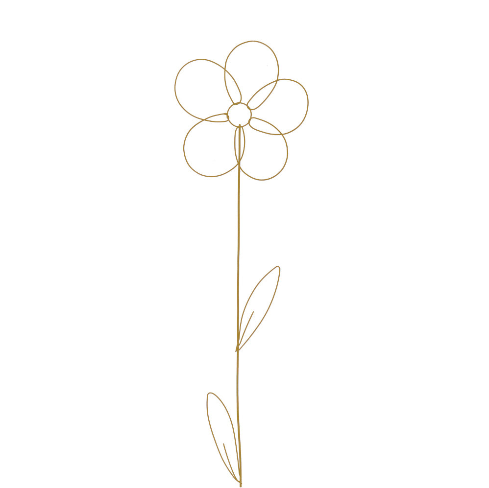 Blume aus Draht zum Stecken - gold