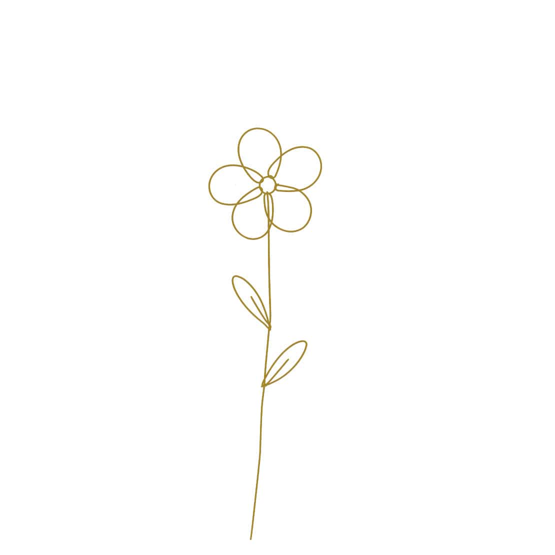 Blume aus Draht zum Stecken - gold