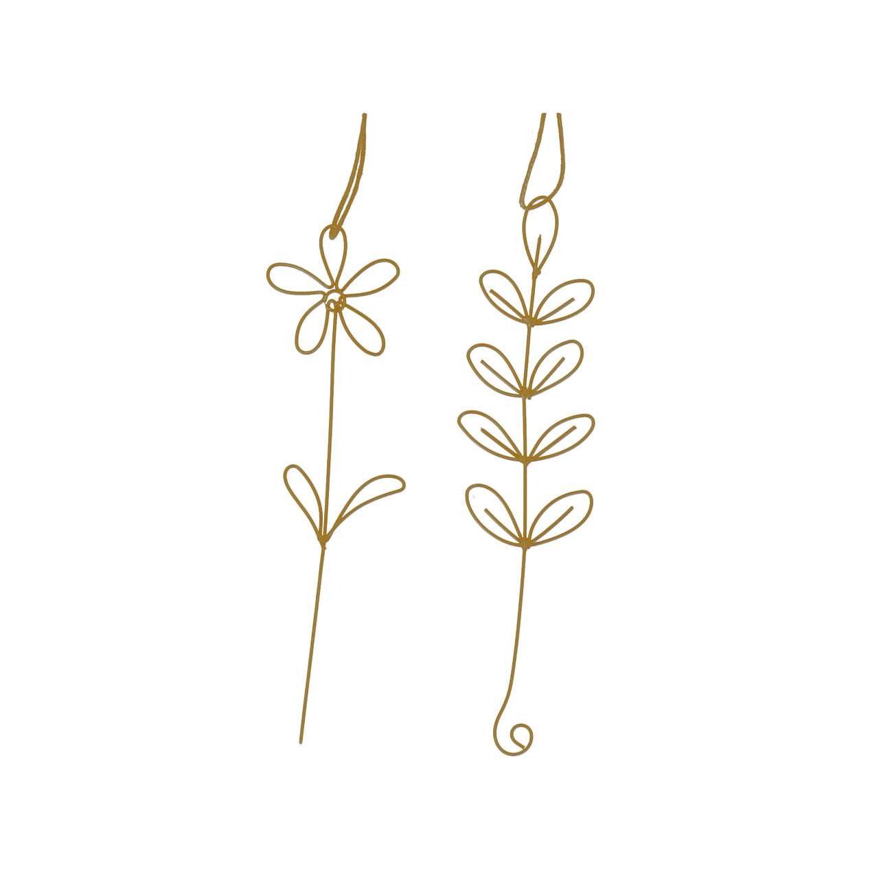 Drahtanhänger Wiesenblumen 4-teilig - gold
