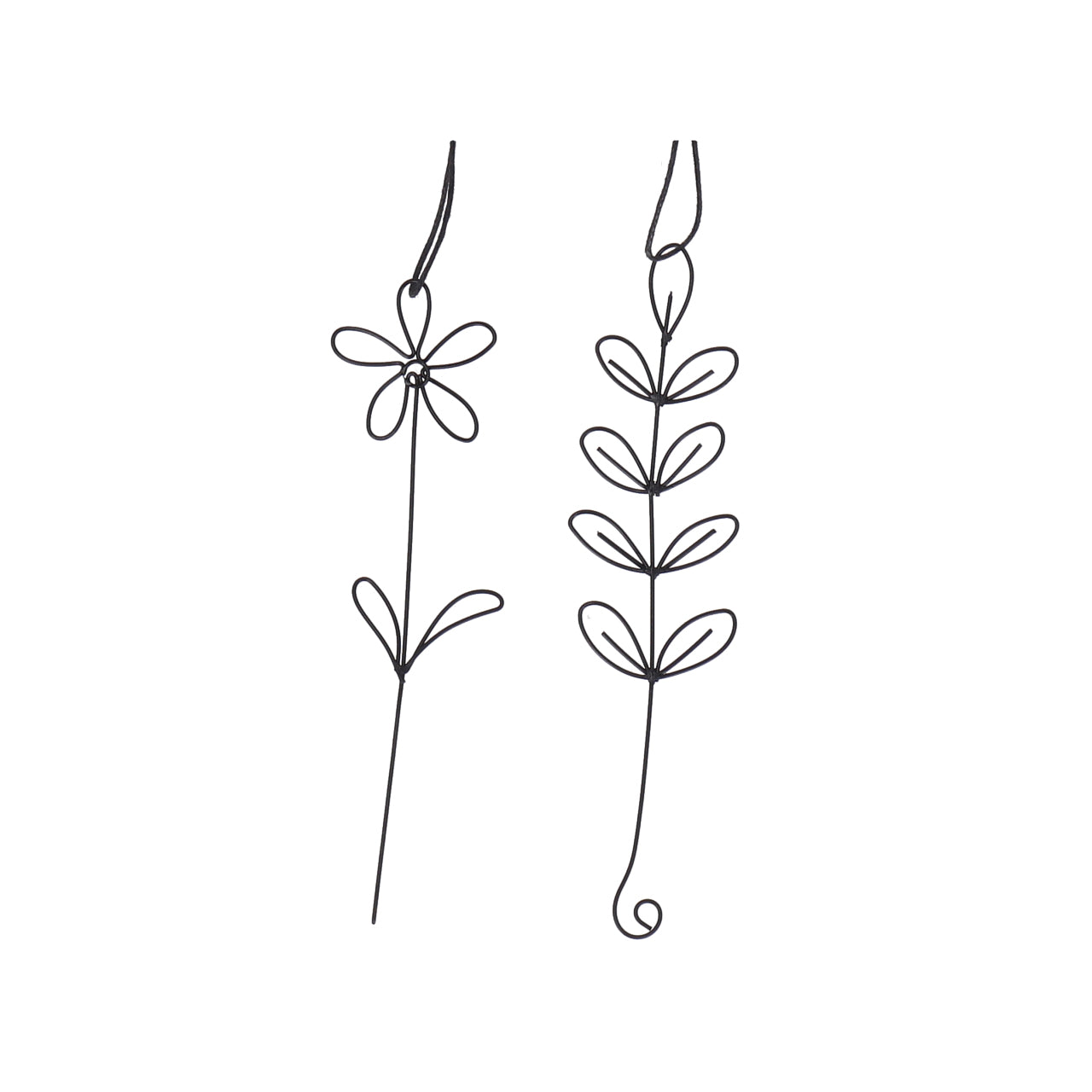 Drahtanhänger Wiesenblumen 4-teilig - schwarz