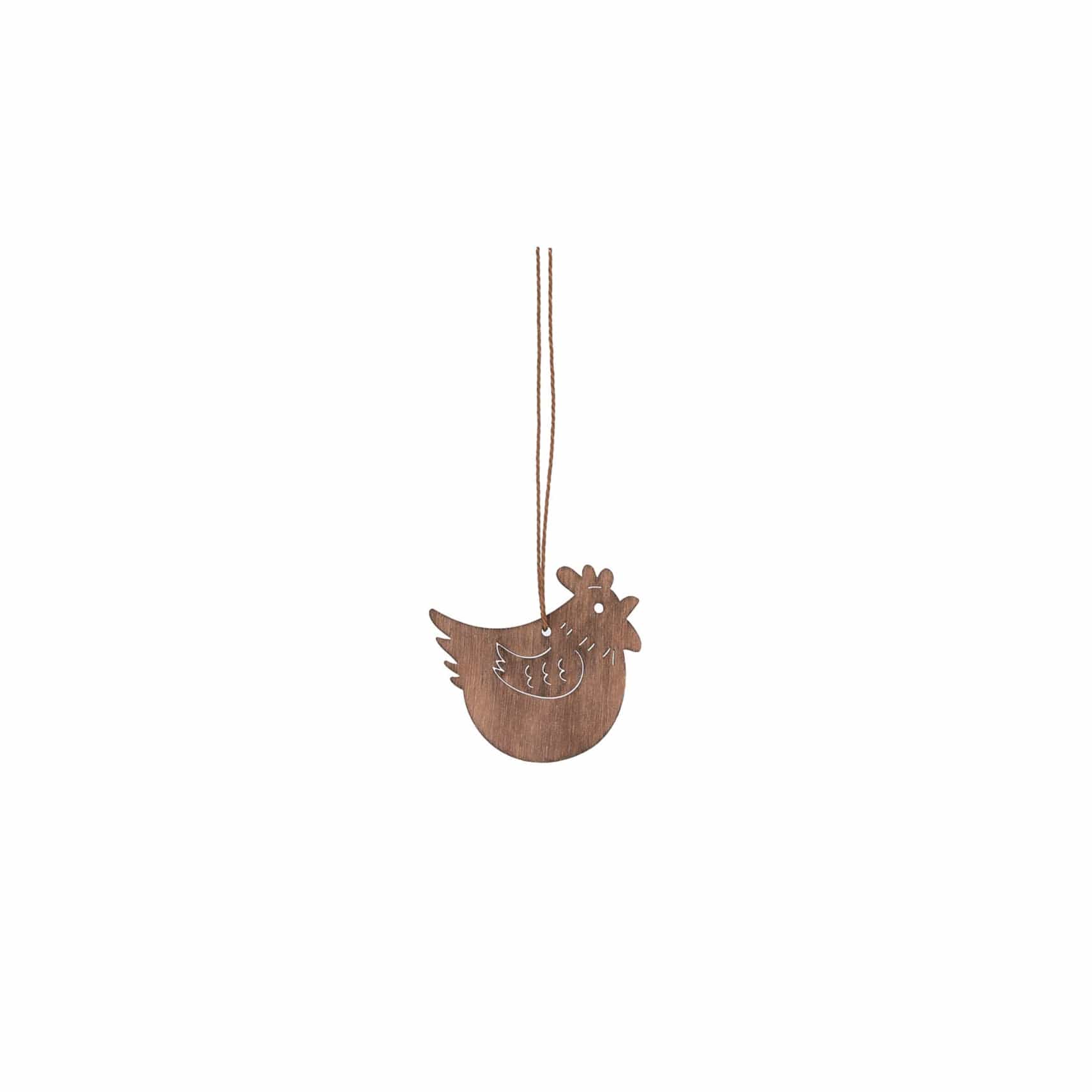 Holzanhänger Huhn Edith - braun