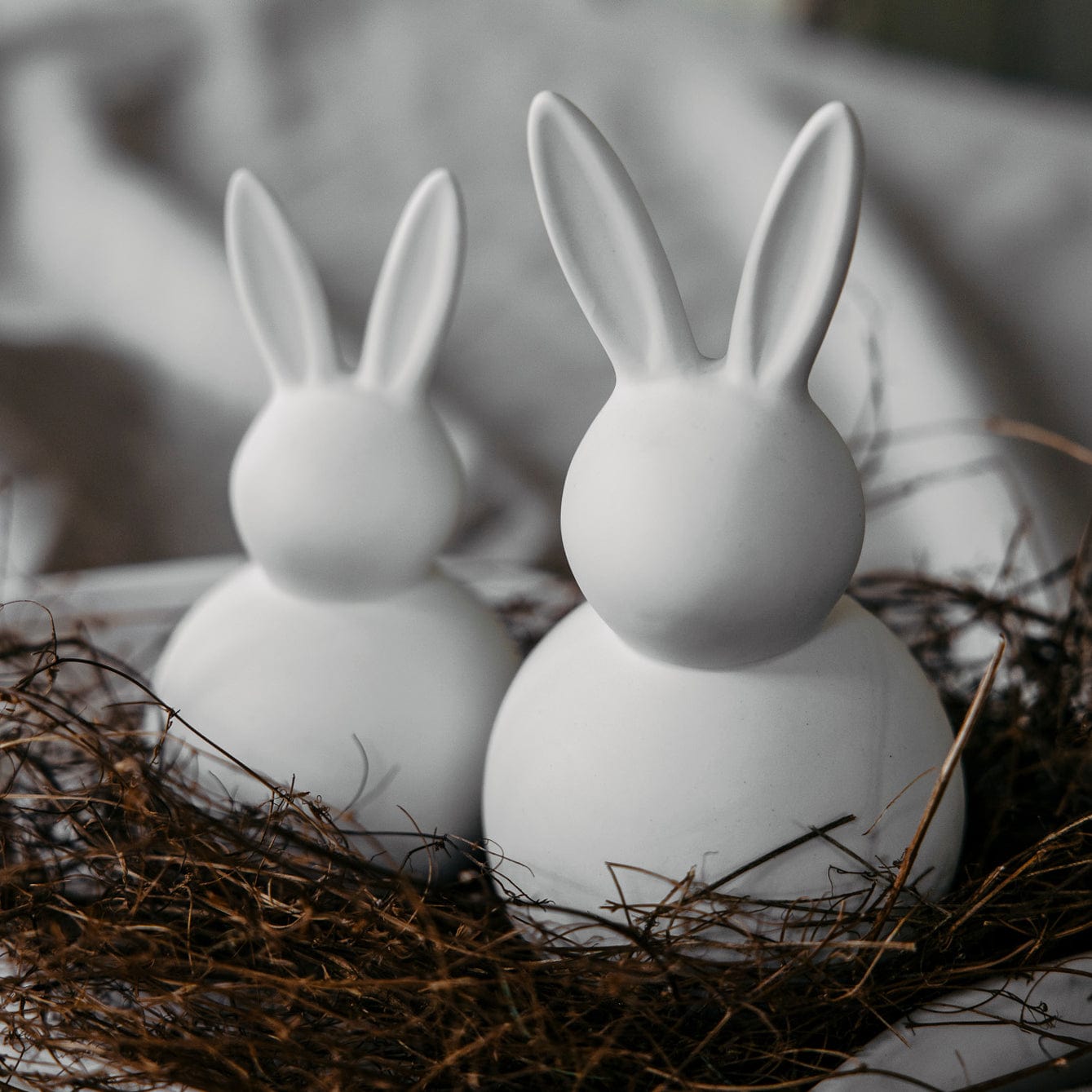 Osterdekoration Hase Tore - weiß