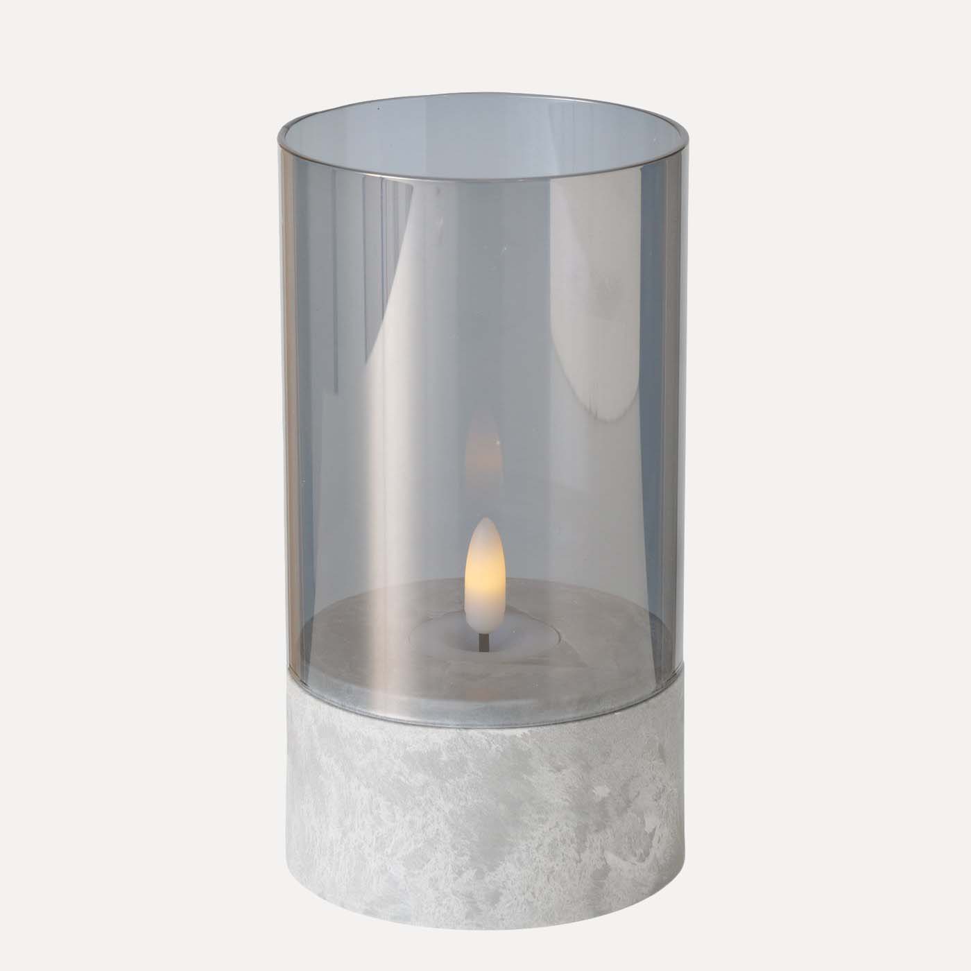 Outdoor LED Windlicht - grau