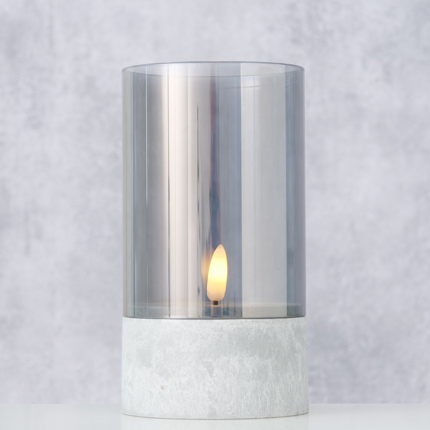 Outdoor LED Windlicht - grau
