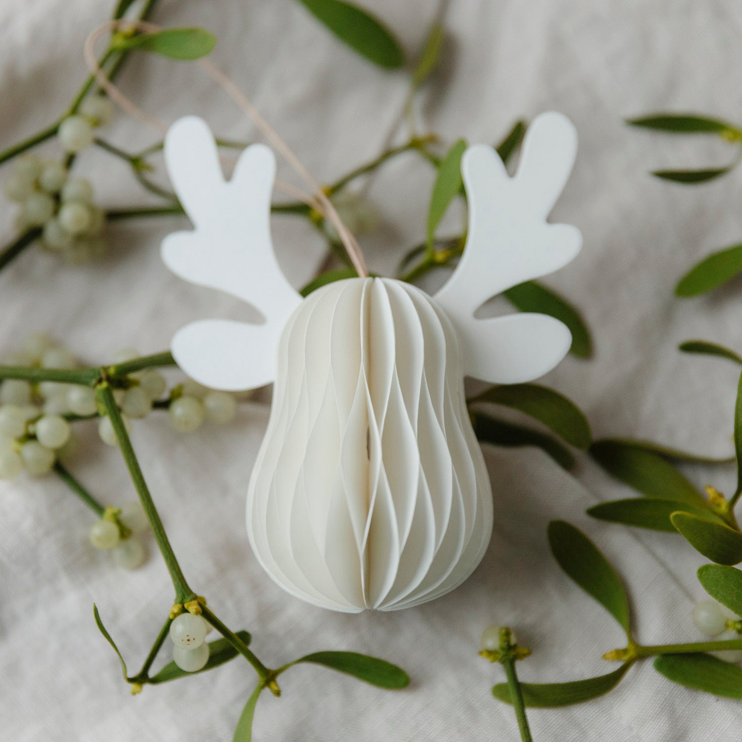 Papieranhänger Elch - weiß