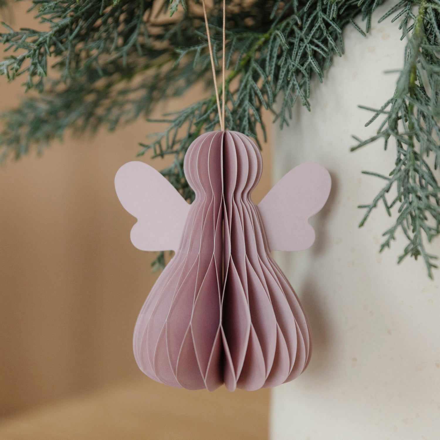 Papieranhänger Engel - rosé