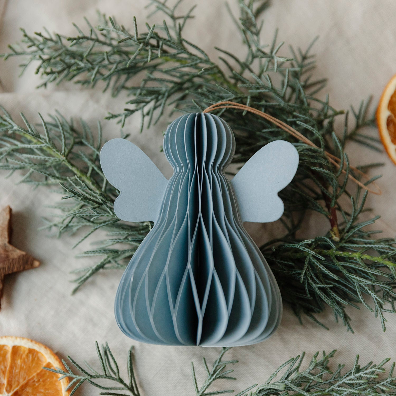 Papieranhänger Engel - hellblau