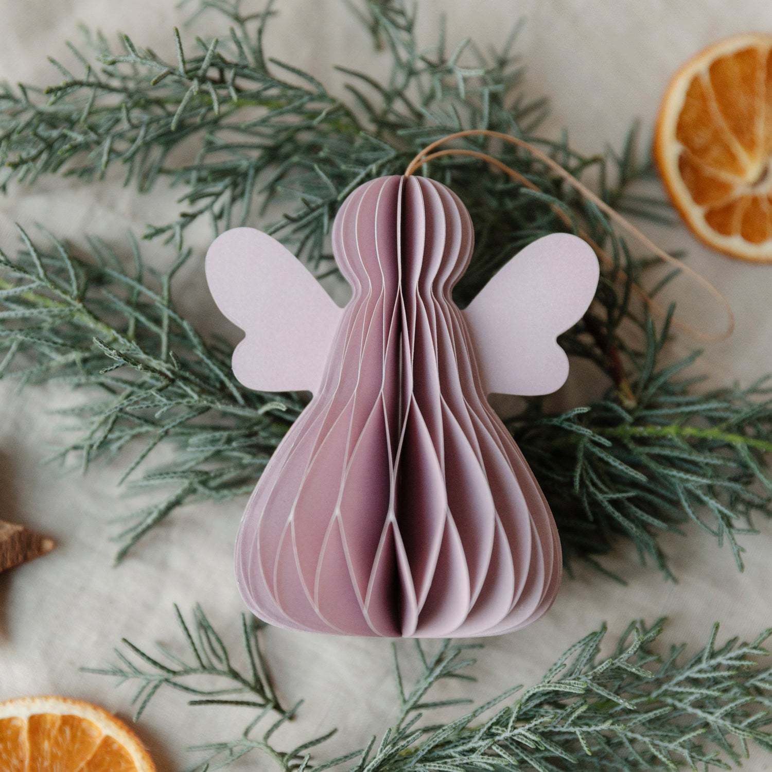 Papieranhänger Engel - rosé