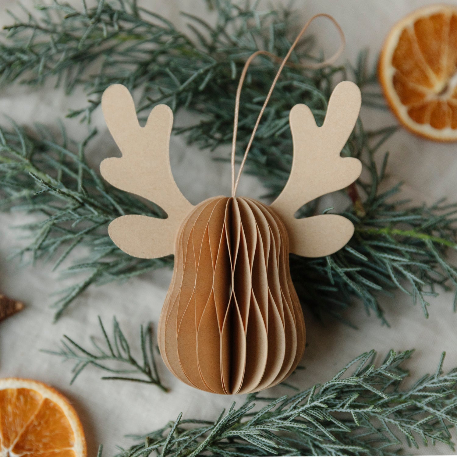 Papieranhänger Elch - hellbraun