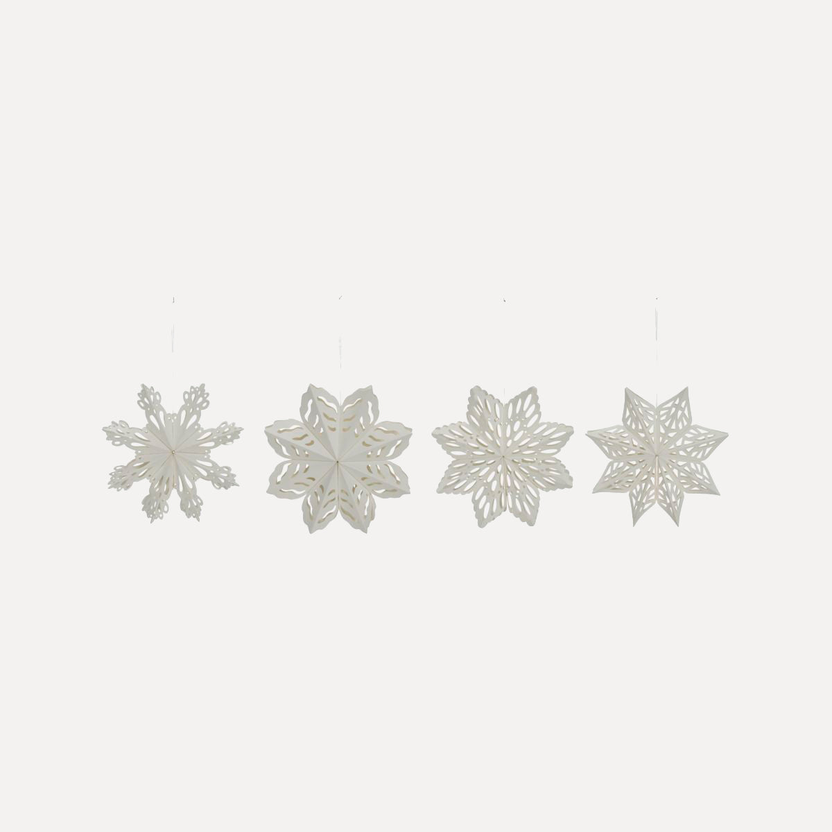 Papiersterne Snowflake 4er Set - weiß