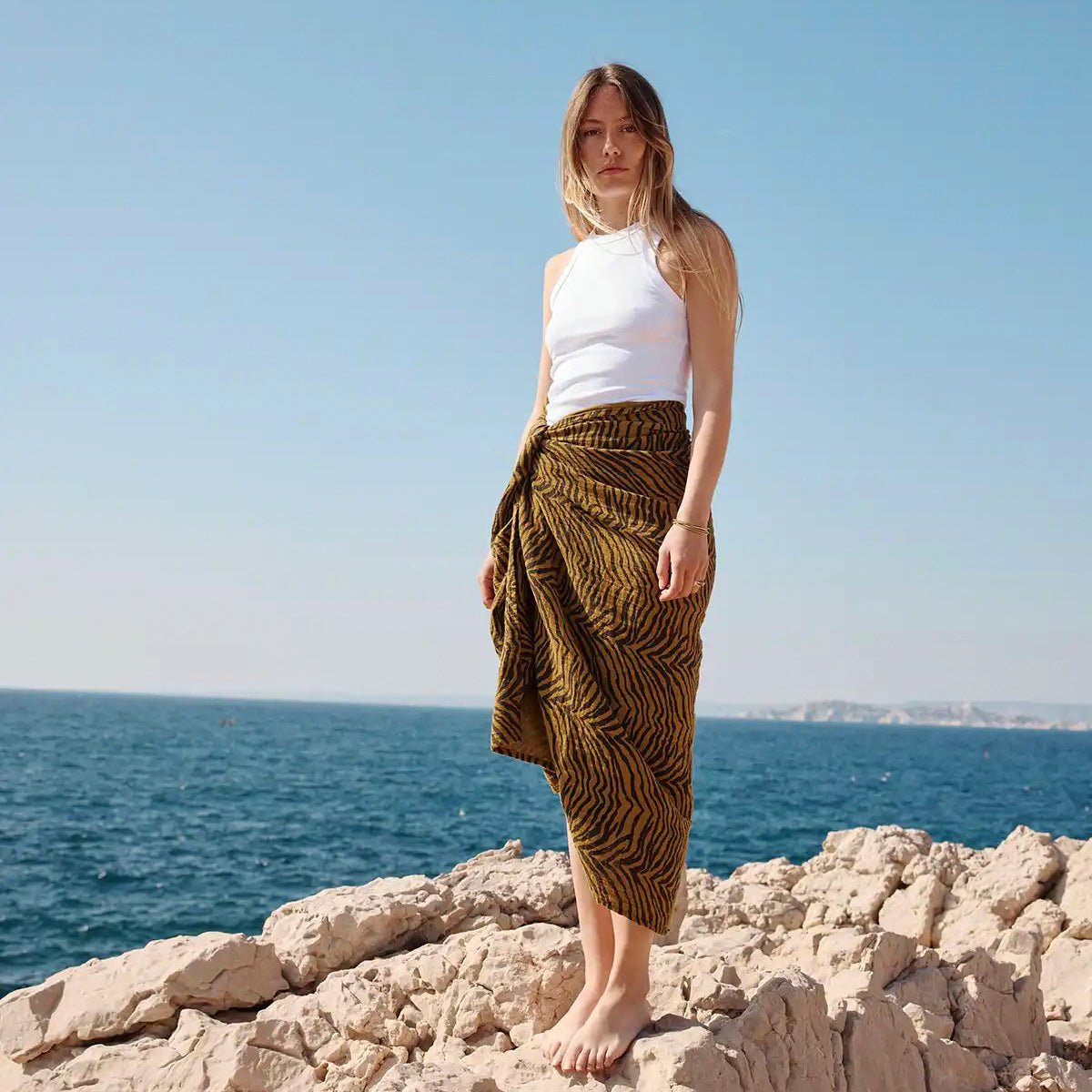 Pareo Musselin - Zebra khaki