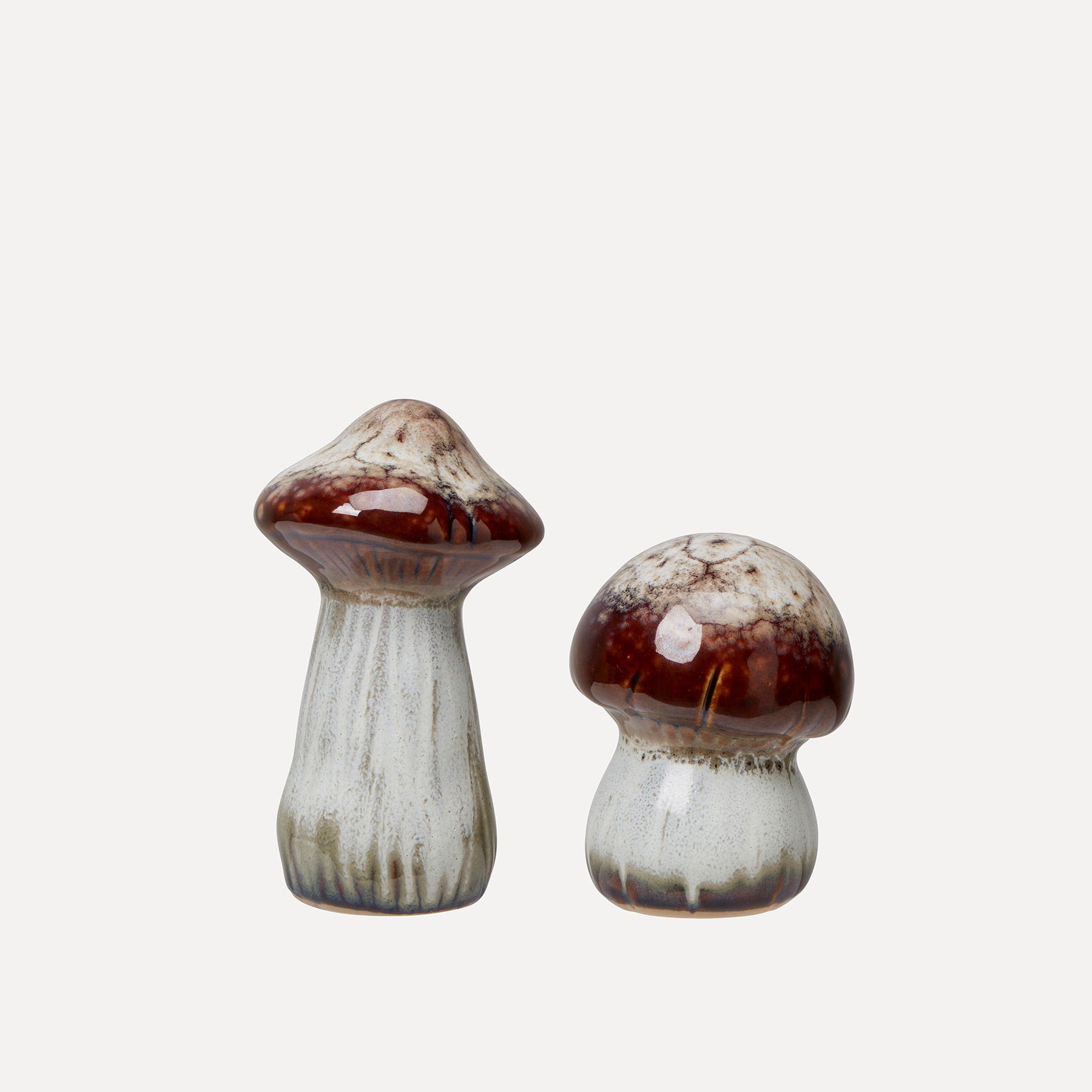 Pilz aus Keramik 2er Set - natur