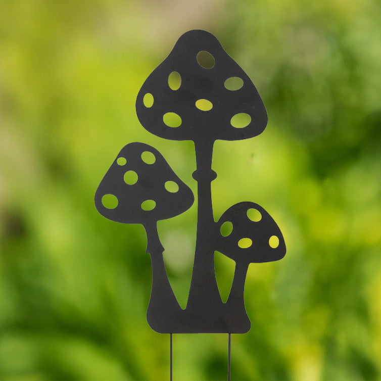 Gartenstecker Pilzgruppe - schwarz
