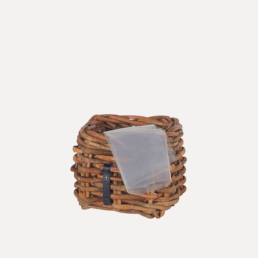 Rattan Korb eckig mini low - 27x24cm